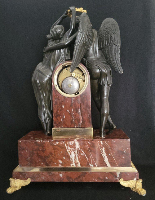 pendulum "the coronation of love" after the sculpture by Claude Michallon. Empire period