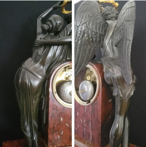 pendulum "the coronation of love" after the sculpture by Claude Michallon. Empire period