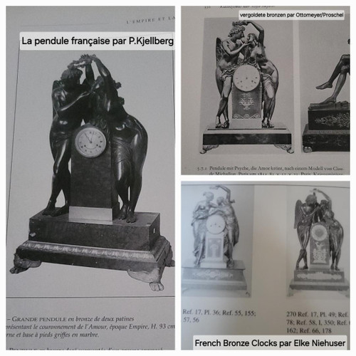 pendulum "the coronation of love" after the sculpture by Claude Michallon. Empire period