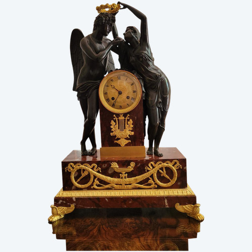 pendulum "the coronation of love" after the sculpture by Claude Michallon. Empire period