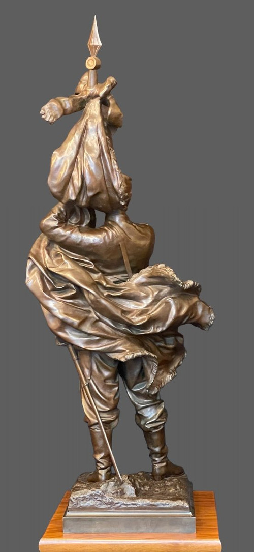 Imponente scultura in bronzo "Patria" del XIX secolo