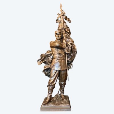 Imponente scultura in bronzo "Patria" del XIX secolo