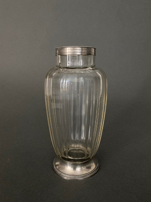 Vase im Geschmack von Baccarat Modell Malmaison Silber Minerva Ende XIX.