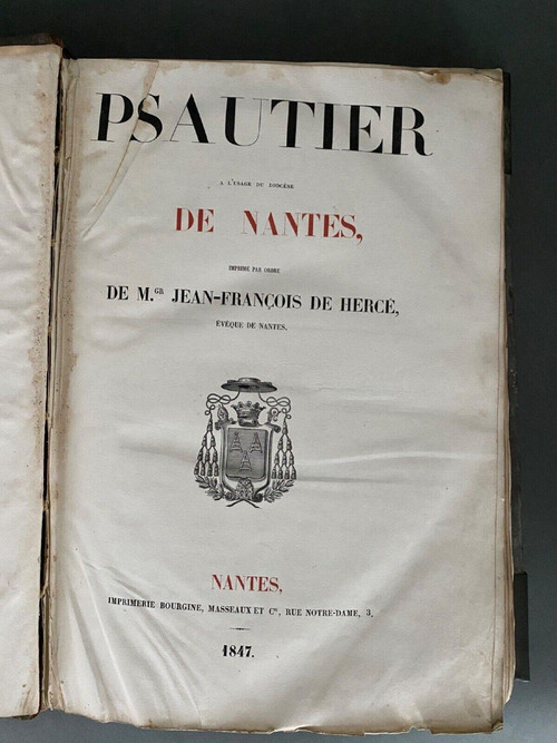 Buch Psalter Diözese Nantes J.-F. de Hercé Imp. Bourgine 1847