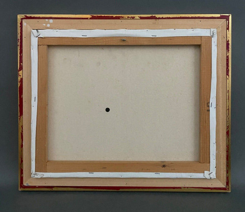 Öl auf Leinwand Alain L'Hermitte Lhermitte geometrische Architektur des 20. Jahrhunderts