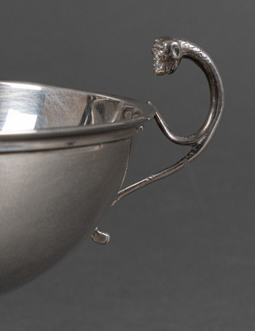 Silver Wedding Cup on Foot Shower Animal Heads Sockets