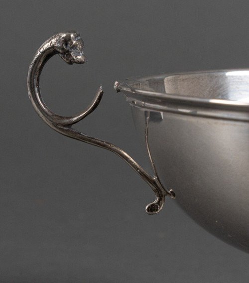 Silver Wedding Cup on Foot Shower Animal Heads Sockets