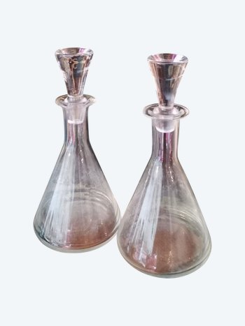 Paire de grandes carafes d'époque Art Déco 