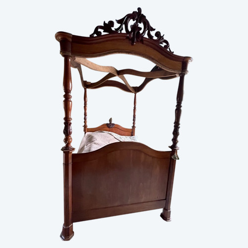 Lit à Baldaquin époque Louis Philippe En Acajou