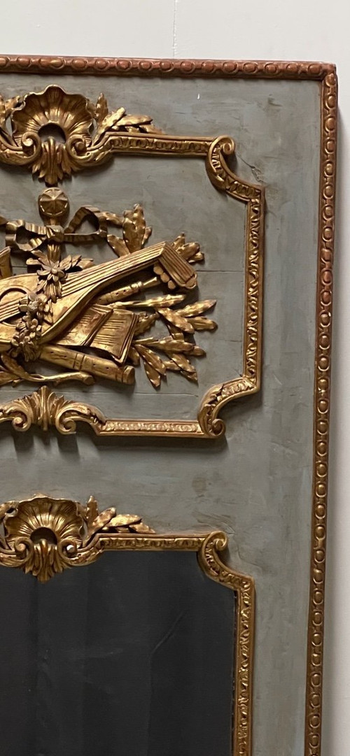 Painted and gilded trumeau Louis XVI period