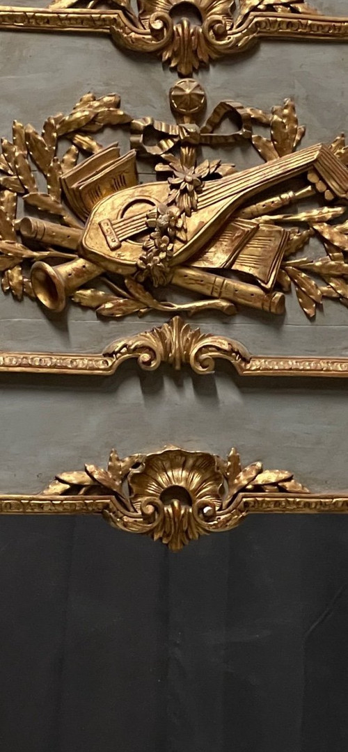 Painted and gilded trumeau Louis XVI period