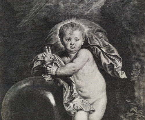 Incisione 17° Cristo secondo Van Dyck