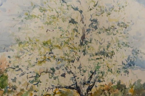 Aquarelle par Robert Lange Le Printemps XXe