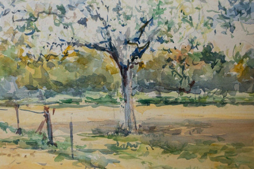 Aquarelle par Robert Lange Le Printemps XXe