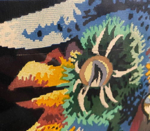 Tapestry by Jean Lurçat depicting a stencilled rooster 20th century