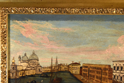 Peintre Védutiste Du 18e Siècle, Vue De Venise Avec Le Grand Canal