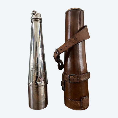 Silver hunting flask Asprey William Thomas Wright and Frederick Davies