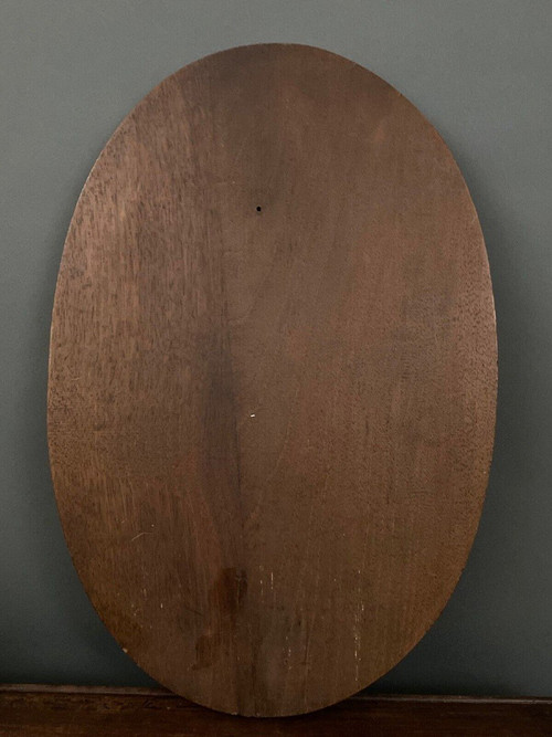 Médaillon signé en bois sculpté Diane chasseresse femme à l'Antique fin XIXe