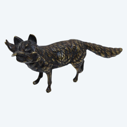 Small Bronze The Fox and the Duck End of the 19th Century