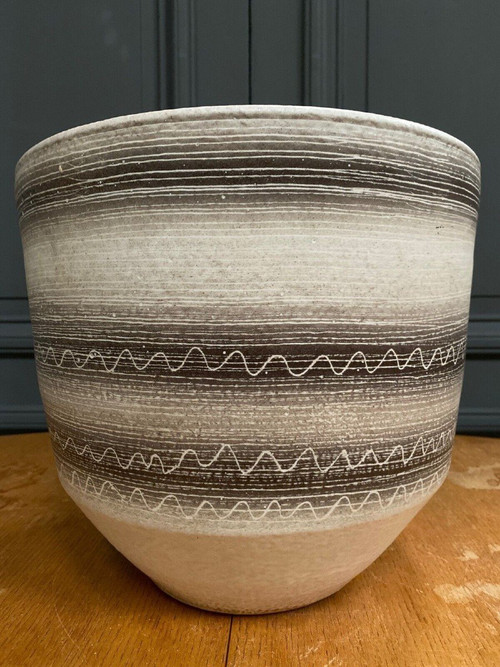Large ceramic planter 1960 by Jean Austruy 20th century