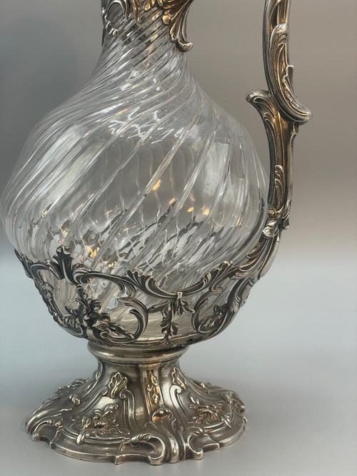 Aiguière Française De Style Louis XV In Solid Silver