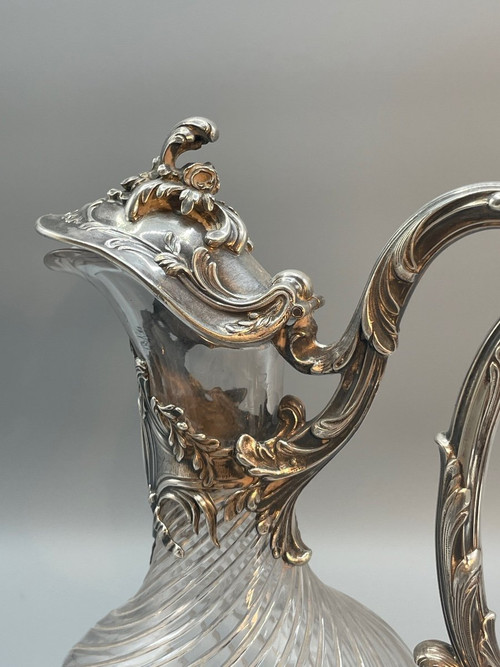 Aiguière Française De Style Louis XV In Solid Silver