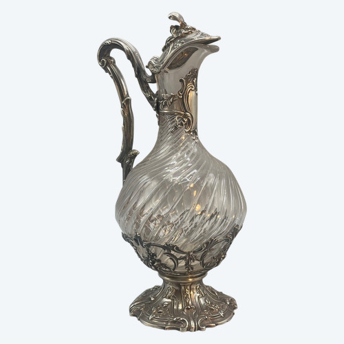 Aiguière Française De Style Louis XV In Solid Silver
