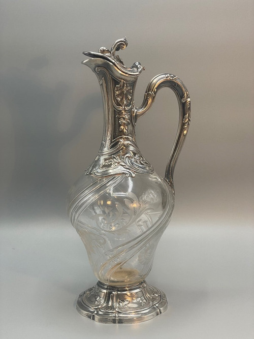 Louis XV Style Solid Silver Ewer Goldsmith Ravinet&companie
