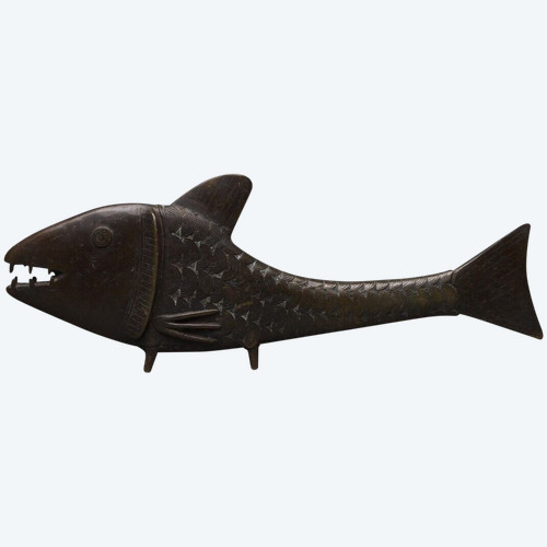 Carpe en bronze du Japon début XXe patine chocolatée