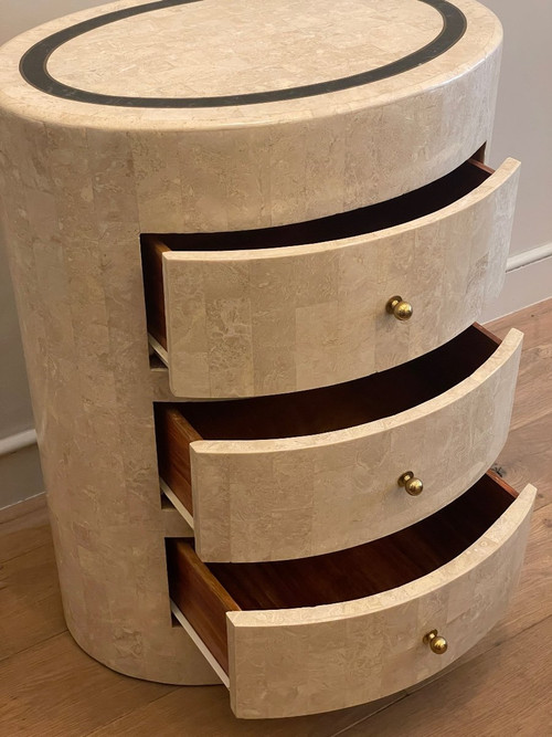 Maitland-smith Coral Stone Chest of Drawers 1980