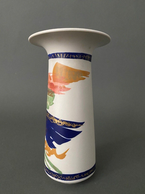 Vaso Gilbert Portanier Rosenthal Alta Mira, disegno astratto, ceramica del XX secolo
