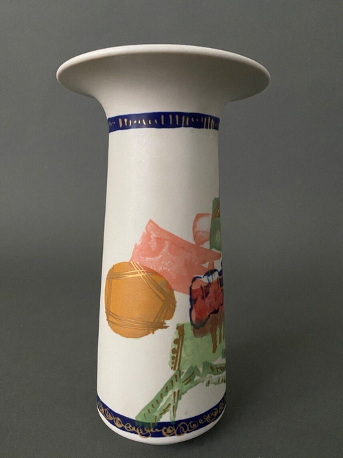 Vaso Gilbert Portanier Rosenthal Alta Mira, disegno astratto, ceramica del XX secolo