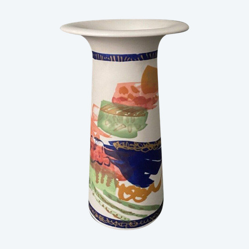 Vaso Gilbert Portanier Rosenthal Alta Mira, disegno astratto, ceramica del XX secolo