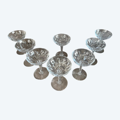 8 Coupes à Champagne En Cristal