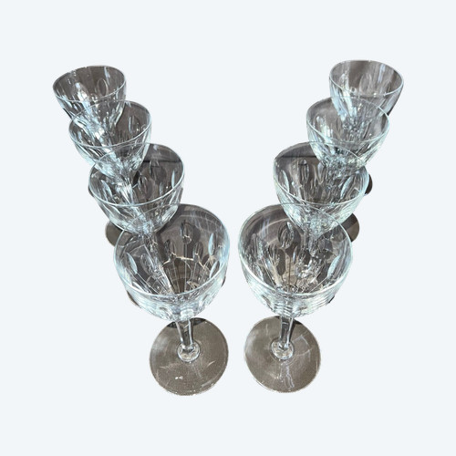 Set of 8 Crystal Wine Glasses