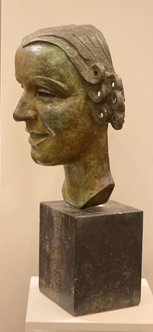 « la Jeune Sportive « Sculpture En Bronze Louis Van Cutsem
