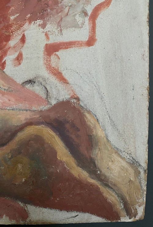 Ritratto di donne nude sdraiate laboratorio di Guillot Rafaillac olio del XX secolo