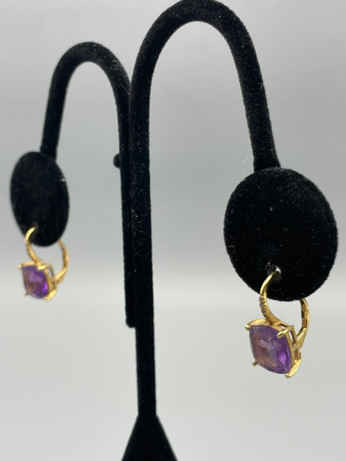 Orecchini in oro ametista brillante