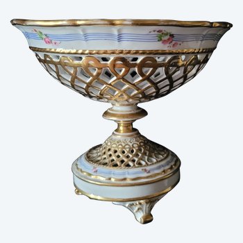 Very nice pair of basket vase - porcelain of Paris
