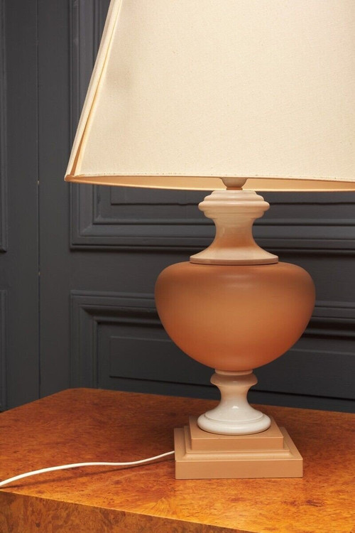 Coppia di lampade Tertre 1980 in resina con doppia patina
