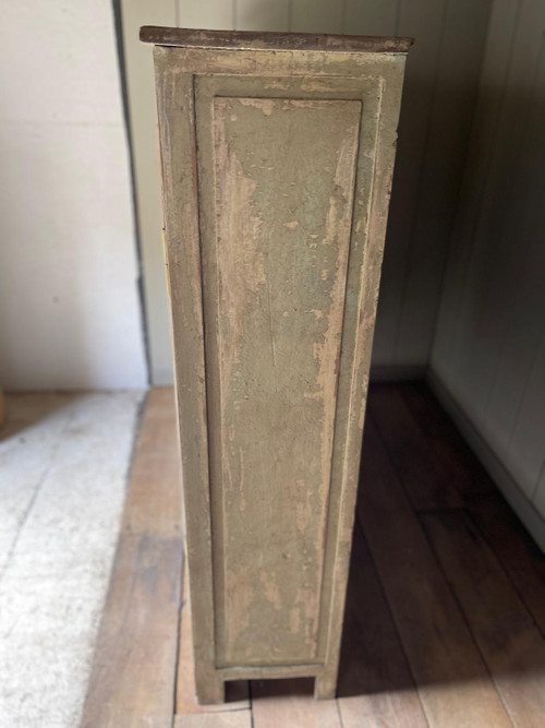 Bibliothèque en bois patine datant de la fin du 19 e siècle avec trompe l’oeil