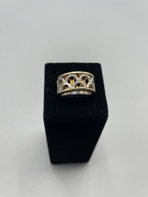 Set di anelli bicolore in oro 18kt con brillanti