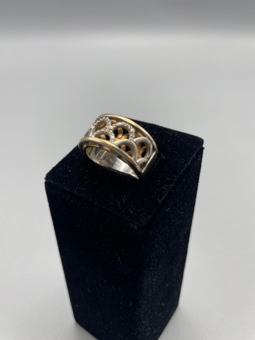 Set di anelli bicolore in oro 18kt con brillanti