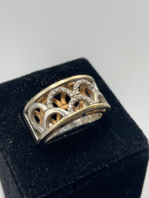Set di anelli bicolore in oro 18kt con brillanti
