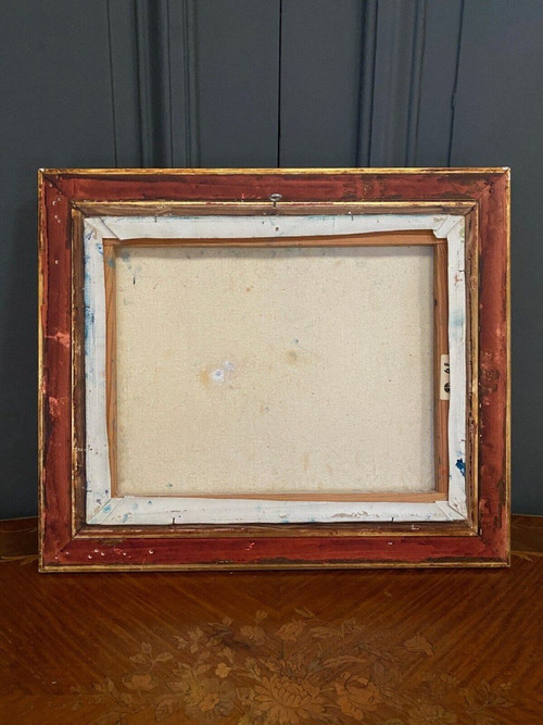Öl auf Leinwand von Le Boterff Stillleben mit Früchten 1970 Goldener Rahmen