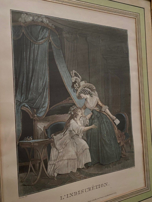 Engraving l'Indiscrétion Romantique Nicolas Lavreince Janinet