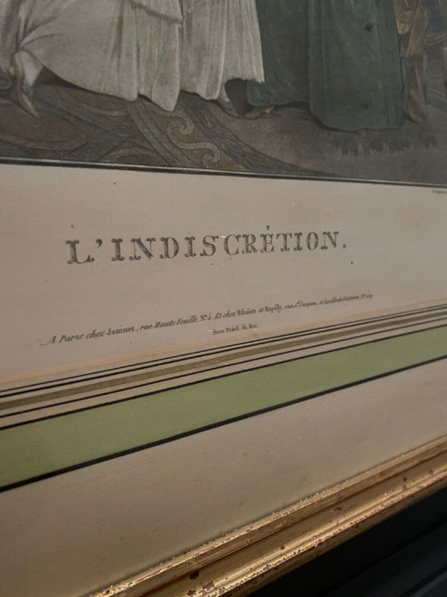 Engraving l'Indiscrétion Romantique Nicolas Lavreince Janinet