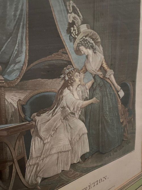 Engraving l'Indiscrétion Romantique Nicolas Lavreince Janinet