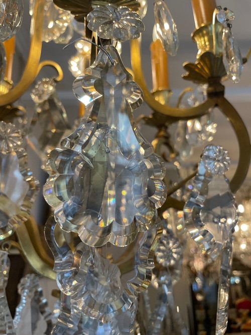 Lustre Cage De Style Louis XV En Cristal