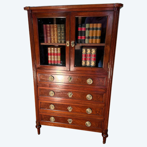 Bibliothèque en acajou d époque Louis XVI 18 eme siècle 